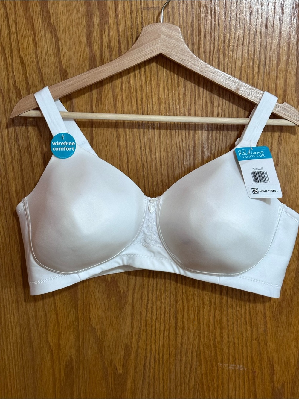 Vanity Fair White Wirefree Smooth Comfort Bra sz 42D blue spot see pics